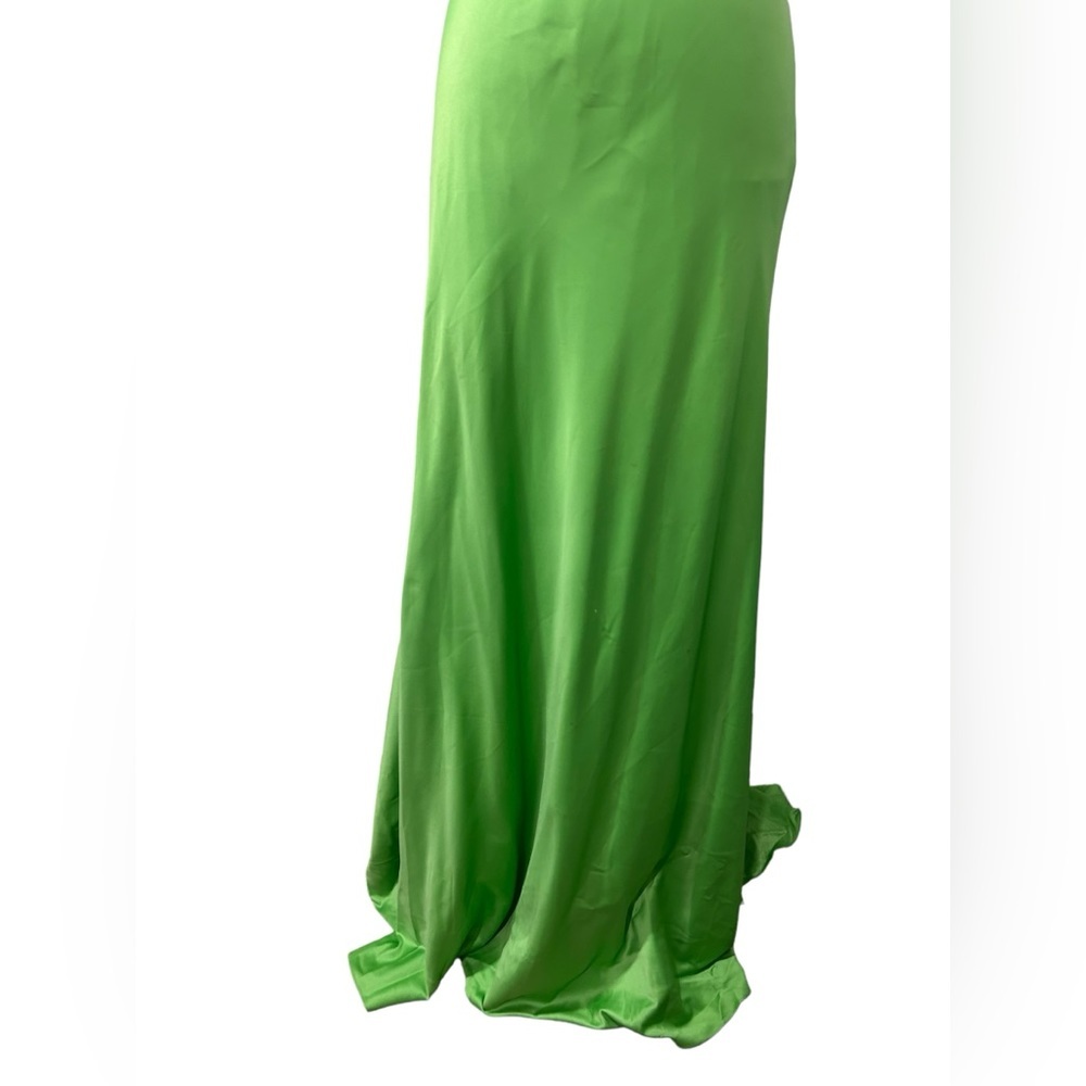 Lime green prom dress with beaded diamonds/ green formal dress/ by Coli Couture - Picture 11 of 16